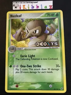 Nuzleaf 43/107 VLP Holo Foil Deoxys Stamped Pokemon Card. Free Tracked Shipping! - Image 1