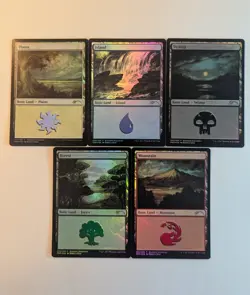 MTG All 5 of the Rebecca Guay, Standard Showdown Foil lands. 1 of each color. NM - Image 1