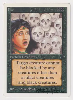 Signed Fear MP Unlimited Edition Artist Mark Poole 1993 WOTC MTG Magic Vintage! - Image 1