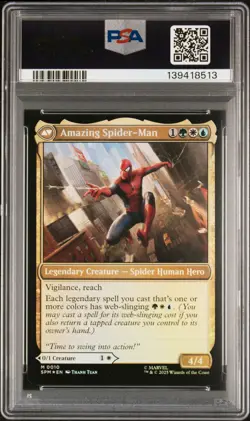 2025 MTG MARVEL'S SPIDER-MAN PRERELEASE AMAZING SPIDER-MAN/PETER PARKER PSA 6 - Image 2