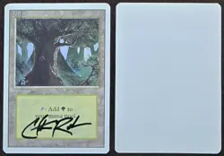 RARE SIGNED MtG Magic Christopher Rush _ Revised Artist Proof _ FOREST -B _1/50! - Image 1
