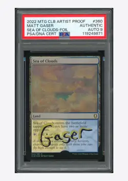 MTG PSA AUTH AUTO 9 Sea Of Clouds Foil Matt Gaser 2022 360/361 CLB English - Image 2