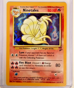 Pokemon Base 2 Ninetales 13/130 Foil Holo Rare 80 HP NMM Unplayed WOTC 2000 - Image 1
