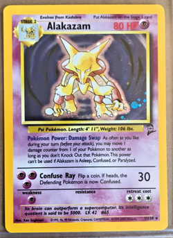 Pokemon Base 2 Alakazam 1/130 Foil Holo Rare 80 HP NMM Unplayed WOTC 2000 - Image 1