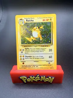 Raichu 14/102 Pokemon TCG 1999 Base Set Unlimited Holo Rare NM - Image 1