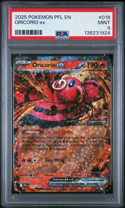 2025 POKEMON PFL EN-PHANTASMAL FLAMES #018 ORICORIO EX PSA 9 - Image 1