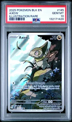 2025 POKEMON BLK EN-BLACK BOLT ILLUSTRATION RARE #145 AXEW PSA 10 - Image 1