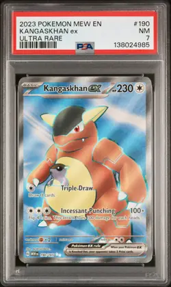 2023 POKEMON MEW EN-151 ULTRA RARE #190 KANGASKHAN EX PSA 7 - Image 1