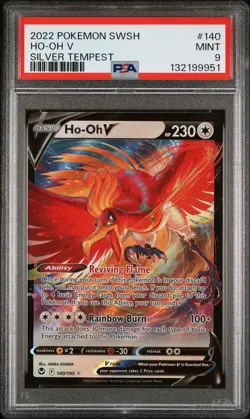 2022 POKEMON SWORD & SHIELD SILVER TEMPEST #140 HO-OH V PSA 9 - Image 1