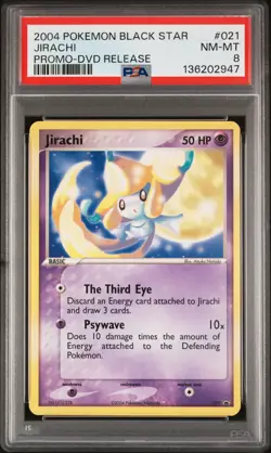 2004 POKEMON BLACK STAR PROMO DVD RELEASE #021 JIRACHI PSA 8 - Image 1