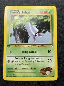 Pokemon Brock's Zubat Gym Heroes 1st Edition NM / LP - Image 1