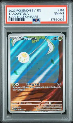 2023 POKEMON SVI EN-SCARLET & VIOLET ILLUSTRATION RARE #199 TAROUNTULA PSA 8 - Image 1
