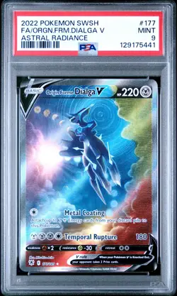 2022 POKEMON SWORD & SHIELD ASTRAL RADIANCE FULL ART/ORIGIN FORME DIALGA V PSA 9 - Image 1