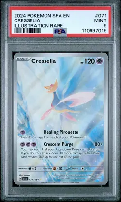 2024 POKEMON SFA EN-SHROUDED FABLE ILLUSTRATION RARE #071 CRESSELIA PSA 9 - Image 1