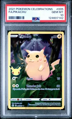 2021 POKEMON CELEBRATIONS #005 FULL ART/PIKACHU PSA 10 - Image 1