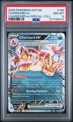 2025 POKEMON SVP EN-SV SPECIAL COLLECTION PROMO #196 CHARIZARD EX PSA 8 - Image 1