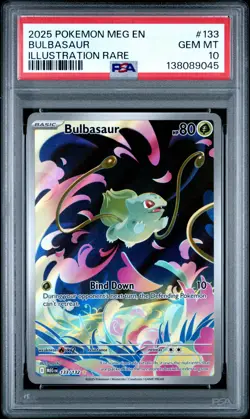 2025 POKEMON MEG EN-MEGA EVOLUTION ILLUSTRATION RARE #133 BULBASAUR PSA 10 - Image 1