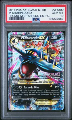 2017 POKEMON XY PROMO MEGA SHARPEDO EX PREMIUM COLLECTION M SHARPEDO EX PSA 10 - Image 1