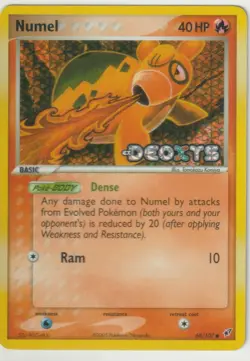 2005 Pokemon EX Deoxys Numel [Reverse Holo] #68/107 NM MT Stamped - Image 1