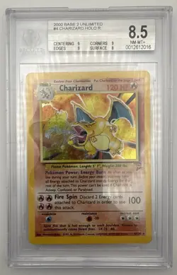 Pokemon 2000 Charizard Base Set 2 Unlimited Holo BGS 8.5 - Image 1