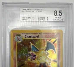 Pokemon 2000 Charizard Base Set 2 Unlimited Holo BGS 8.5 - Image 2