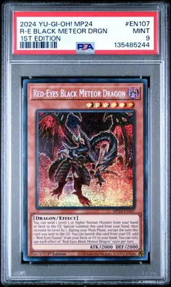 2024 YU-GI-OH! 25TH ANNIVERSARY 1ST EDITION RED-EYES BLACK METEOR DRAGON PSA 9 - Image 1