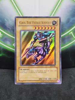 Yugioh Gaia the Fierce Knight LOB-006 Original Print Ultra Rare NM - Image 1