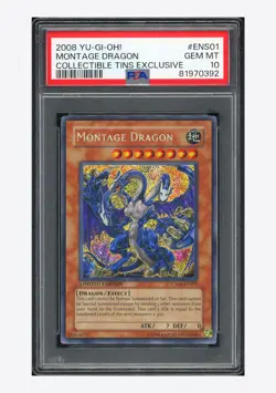 YU-Gi-Oh PSA 10 Montage Dragon Holo 2008 CT05-ENS01 Collectible Tins English - Image 1