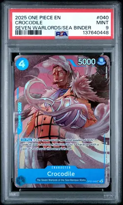 2025 ONE PIECE SEVEN WARLORDS OF THE SEA BINDER SET #040 CROCODILE PSA 9 - Image 1