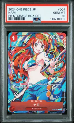 2024 ONE PIECE JAPANESE PREMIUM BOOSTER STORAGE BOX SET #007 NAMI PSA 10 - Image 1