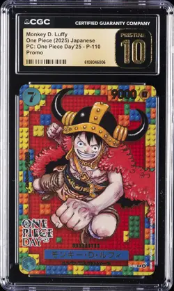 2025 ONE PIECE JPN PC: ONE PIECE DAY'25 PROMO MONKEY D. LUFFY CGC 10 PRISTINE - Image 1