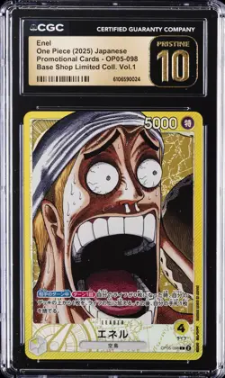 2025 ONE PIECE JPN BASE SHOP LIMITED COLLECTION VOL. 1 ENEL CGC 10 PRISTINE - Image 1