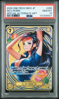 2025 ONE PIECE JPN EB03-ONE PIECE HEROINES EDITION SPECIAL ALT NICO ROBIN PSA 10 - Image 1