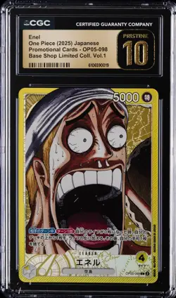 2025 ONE PIECE JPN BASE SHOP LTD COLLECTION VOL. 1 ENEL CGC 10 PRISTINE - Image 1