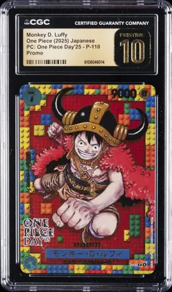 2025 ONE PIECE JPN PC: ONE PIECE DAY'25 PROMO MONKEY D. LUFFY CGC 10 PRISTINE - Image 1