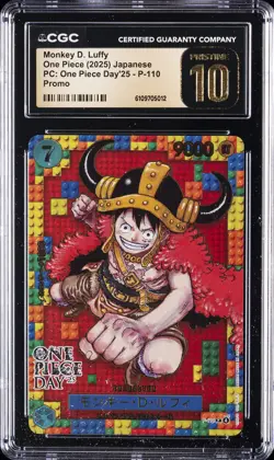 2025 ONE PIECE JPN PC: ONE PIECE DAY'25 PROMO MONKEY D. LUFFY CGC 10 PRISTINE - Image 1