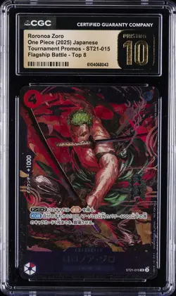 2025 ONE PIECE JAPANESE TOURNAMENT PROMOS TOP 8 RORONOA ZORO CGC 10 PRISTINE - Image 1