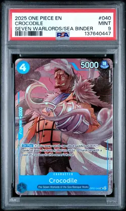2025 ONE PIECE SEVEN WARLORDS OF THE SEA BINDER SET #040 CROCODILE PSA 9 - Image 1