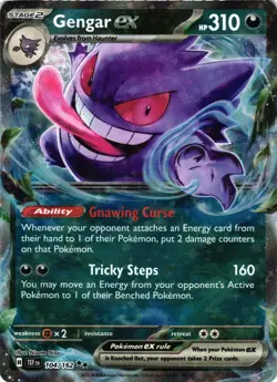 Pokemon TCG Gengar EX Holo Double Rare Card 104/162SV05: Temporal Forces NM - Image 1