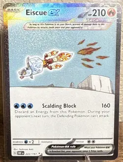 Pokemon TCG - Eiscue ex 222/197 Special Illustration Rare SIR Obsidian Flames NM - Image 1