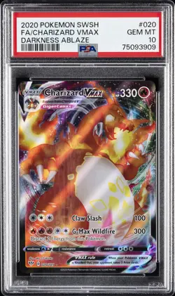 2020 POKEMON SWORD & SHIELD DARKNESS ABLAZE #020 FULL ART/CHARIZARD VMAX PSA 10 - Image 1