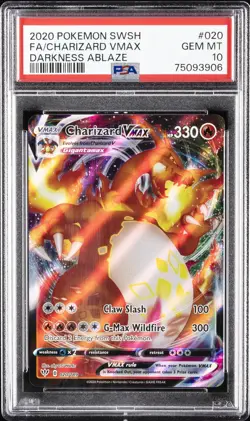 2020 POKEMON SWORD & SHIELD DARKNESS ABLAZE #020 FULL ART/CHARIZARD VMAX PSA 10 - Image 1