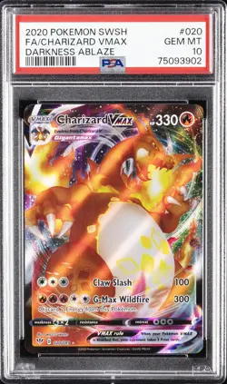 2020 POKEMON SWORD & SHIELD DARKNESS ABLAZE #020 FULL ART/CHARIZARD VMAX PSA 10 - Image 1