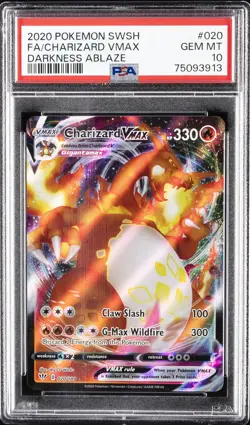 2020 POKEMON SWORD & SHIELD DARKNESS ABLAZE #020 FULL ART/CHARIZARD VMAX PSA 10 - Image 1