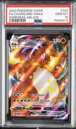 2020 POKEMON SWORD & SHIELD DARKNESS ABLAZE #020 FULL ART/CHARIZARD VMAX PSA 10 - Image 1