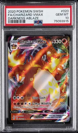 2020 POKEMON SWORD & SHIELD DARKNESS ABLAZE #020 FULL ART/CHARIZARD VMAX PSA 10 - Image 1