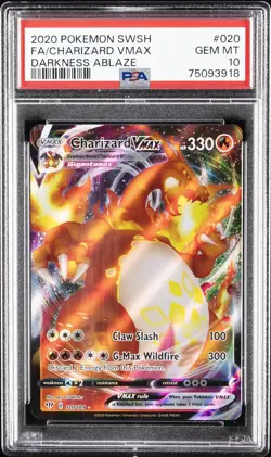 2020 POKEMON SWORD & SHIELD DARKNESS ABLAZE #020 FULL ART/CHARIZARD VMAX PSA 10 - Image 1