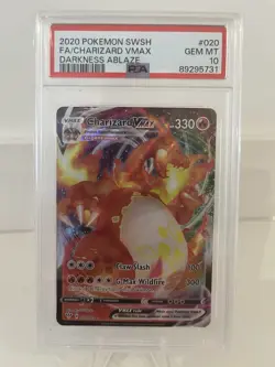 2020 POKEMON SWORD & SHIELD DARKNESS ABLAZE #020 FULL ART/CHARIZARD VMAX PSA 10 - Image 1