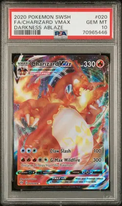2020 POKEMON SWORD & SHIELD DARKNESS ABLAZE #020 FULL ART/CHARIZARD VMAX PSA 10 - Image 1