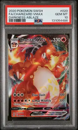 2020 POKEMON SWORD & SHIELD DARKNESS ABLAZE #020 FULL ART/CHARIZARD VMAX PSA 10 - Image 1